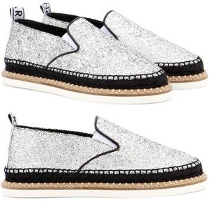 Kenzo Glitter Metallic Platform Espadrilles 37